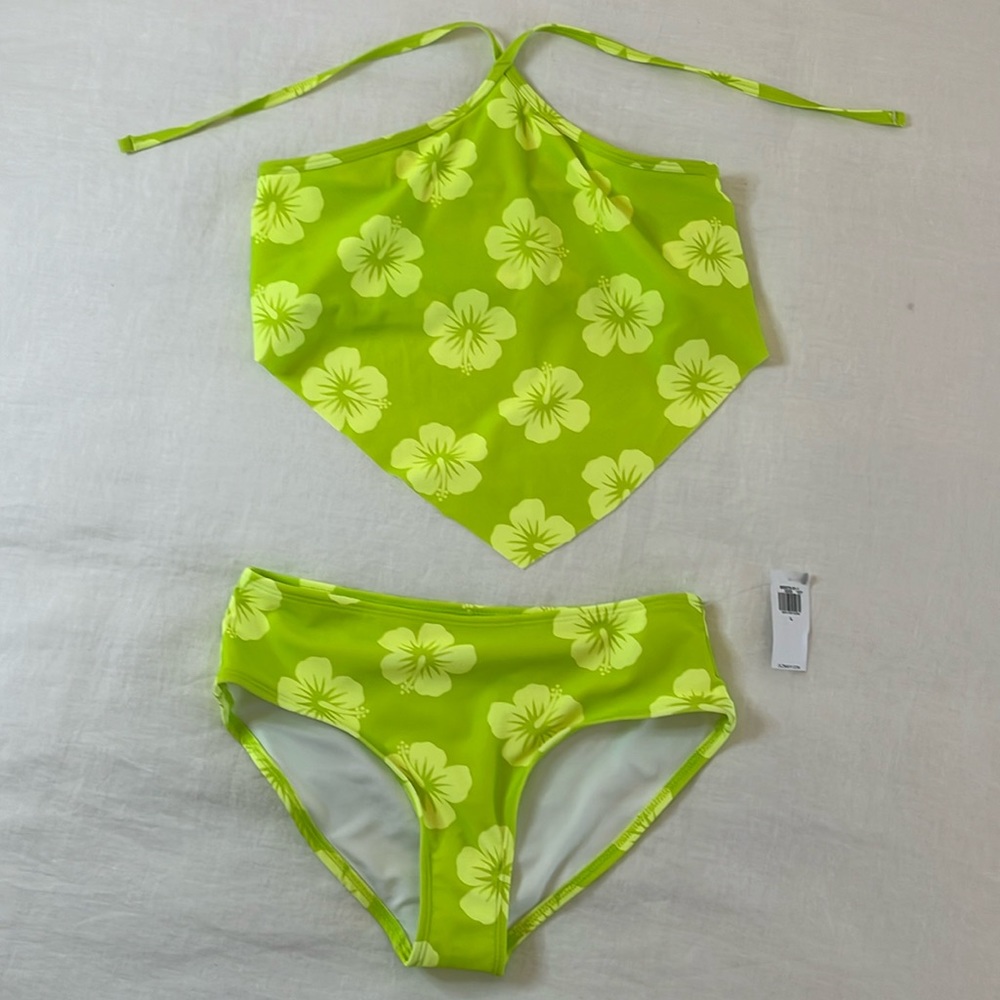 Girls Old Navy two piece tie neck swim suit size L